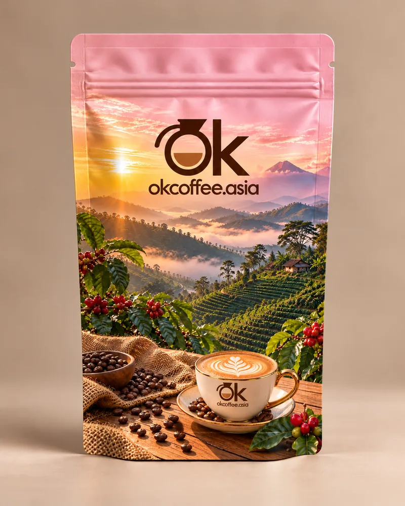 Pink Asia Blend coffee pouch